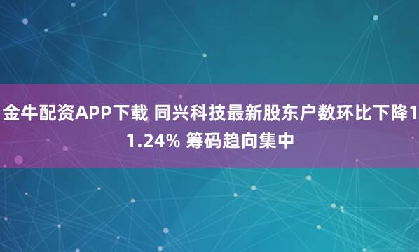 金牛配资APP下载 同兴科技最新股东户数环比下降11.24% 筹码趋向集中